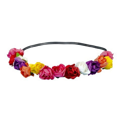 Multicolour flower headband for 60s and 70s costumes