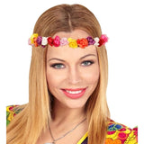 Multicolour flower headband for 60s and 70s costumes