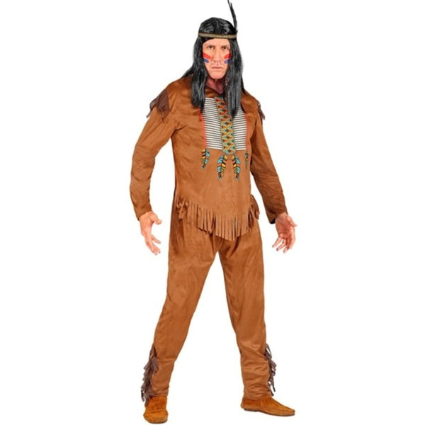 Native western costume adult front view with fringe detailing