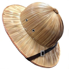 Natural safari pith hat made of palm leaf for adults.