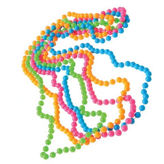 Neon bead necklaces set of four strands in assorted bright colours