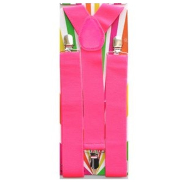 neon braces in pink, adjustable.