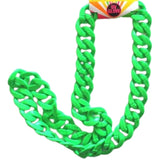 Neon chain necklace in green and large links.