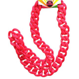 Neon chain necklace in pink with large links.