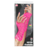 Packaging for neon hot pink lace gloves