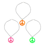 bright peace symbol necklace 60s costume