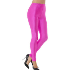 Neon pink spandex leggings for 80s costumes