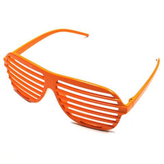 Neon Shutter Shades Glasses - Asst Colors in orange.