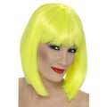 Neon Yellow Glam Wig – Short Bob with Fringe