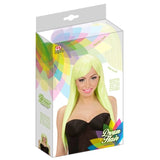 Neon Yellow Long Fashion Wig by Widmann – Product Packaging