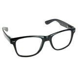 Black nerd geek costume glasses with clear non-prescription lenses