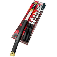 Ninja weapons set with plastic sword, nunchucks and two ninja stars