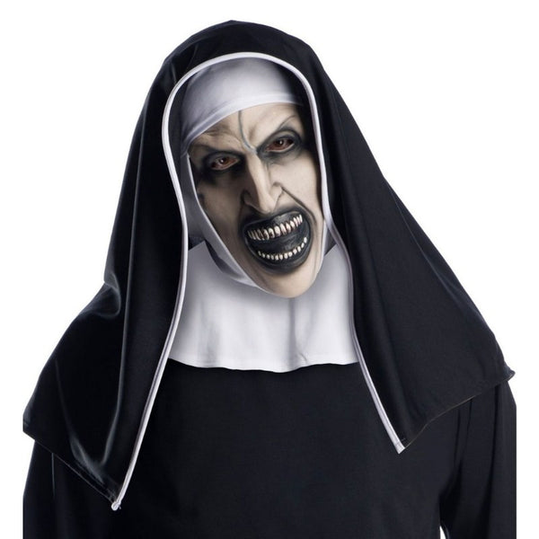 Nun 3/4 mask with headpiece adult horror costume mask front view