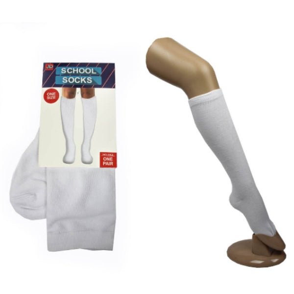 Oktoberfest white and black knee high socks for Bavarian costumes