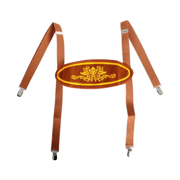Brown Oktoberfest braces with crest detail