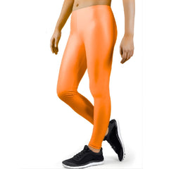Orange adult leggings for 80s and festival costume outfits