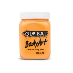 Orange Face and Body Paint, 200ml Global, non toxic
