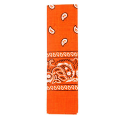 Orange paisley cowboy bandana for western costumes