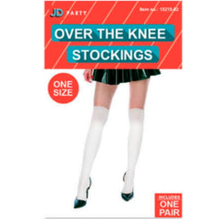 White over knee stockings for Oktoberfest, fairy tale, and costume outfits