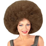 Womens Oversized Brown Afro Wig for 70s Retro Costumes