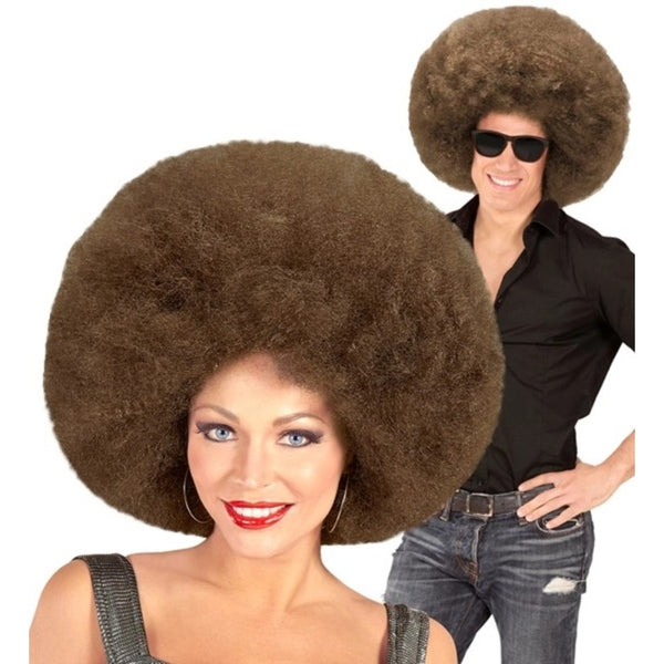 Oversized Brown Afro Wig for 70s Disco Costumes