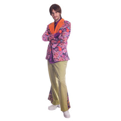 Paisley retro suit costume with matching pants and shirt for hire in Brisbane