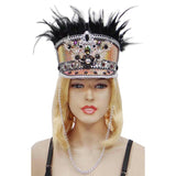 Paradiso festival visor feather headpiece with jewels costume accessory