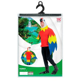 Adult Parrot Costume with mask and feet – Widmann packaging