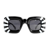 Chunky stripe party glasses black and white