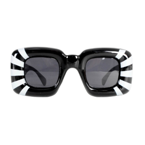 Chunky stripe party glasses black and white