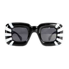 Chunky stripe party glasses black and white