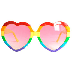 Rainbow heart-shaped party glasses