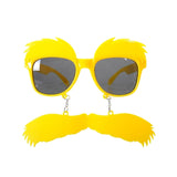Yellow disguise glasses with eyebrows and moustache