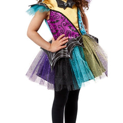 Patchwork Witch Costume - Child, colourful tutu style dress with matching witch hat.