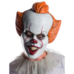 Pennywise IT Movie Costume Top - Adult, grey top with net frills at neckline and cuffs, pom poms and iconic mask.

