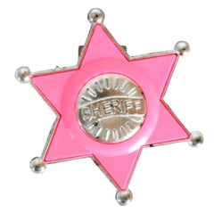 Pink cowgirl sheriff badge western costume accessory