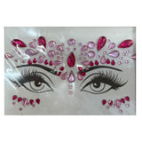 Pink Diamante Face Jewels for festivals, princess costumes, and parties
