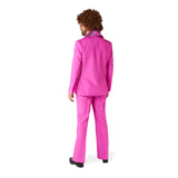 Back view of pink disco suit costume for men