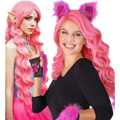 Pink Dream Hair Wig with Long Spiral Curls – Front View