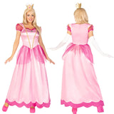 Pink princess costume with crown on a white background