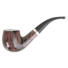 Wood-look costume pipe with curved stem – 14cm vintage style