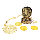 Pirate accessory set with coins, compass, and medallion necklace for costume use