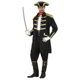 Man wearing the pirate captain costume with hat