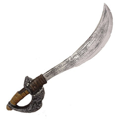 68cm pirate cutlass sword costume prop with curved silver blade and pirate handle