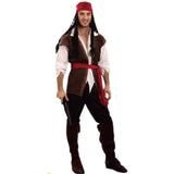 Pirate Jack adult costume with headpiece, shirt, vest, belt, pants and boot tops