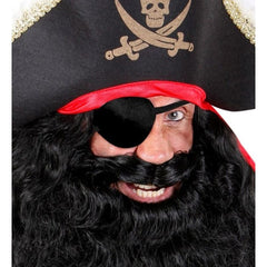 Black satin pirate eyepatch costume accessory