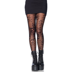 Pirate skull net pantyhose costume hosiery
