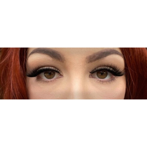 Plain black false eyelashes with a full volume finish