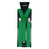 Dark green plain adjustable adult suspenders costume accessory