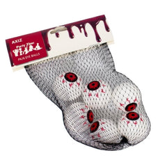 Plastic Eye Balls Halloween Decoration PK 6, white ball with eye ball print.